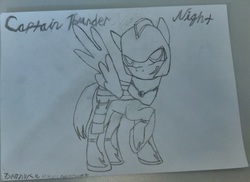 Size: 2180x1584 | Tagged: safe, artist:pinkamenadionepie, oc, oc only, oc:thunder night, armor, night guard, sketch, solo