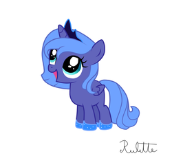 Size: 1024x931 | Tagged: safe, artist:rulette, princess luna, g4, female, filly, simple background, solo, woona