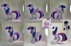 Size: 1108x720 | Tagged: safe, artist:moggymawee, twilight sparkle, alicorn, pony, g4, accessory, female, irl, mare, modular, photo, plushie, solo, twilight sparkle (alicorn), wings