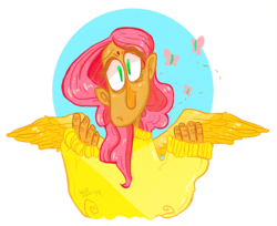 Size: 700x571 | Tagged: safe, artist:stevetwisp, fluttershy, human, g4, bindi, clothes, female, humanized, solo, sweater, sweatershy, winged humanization