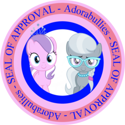 Size: 1388x1388 | Tagged: safe, artist:ideltavelocity, diamond tiara, silver spoon, earth pony, pony, g4, adorabullies, cute, duo, glasses, seal of approval