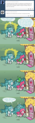 Size: 1188x4156 | Tagged: safe, artist:dreadcoffins, gummy, pinkie pie, oc, oc:teal swirl, ask teal swirl, g4, comic, drool, ear bite, mailbox, tumblr