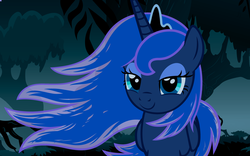 Size: 4800x3000 | Tagged: safe, artist:beavernator, princess luna, alicorn, pony, g4, alternate hairstyle, beautiful, bedroom eyes, crown, cute, female, high res, jewelry, lidded eyes, looking at you, lunabetes, mare, regalia, show accurate, smiling, solo, windswept mane