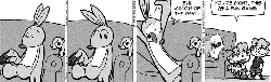 Size: 695x214 | Tagged: safe, fluttershy, g4, barely pony related, comic, gif, monochrome, non-animated gif, weesh