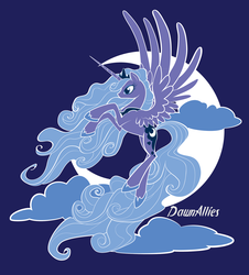 Size: 1841x2041 | Tagged: safe, artist:dawnallies, princess luna, g4, female, moon, s1 luna, solo