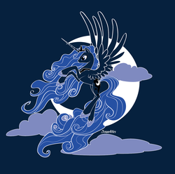 Size: 1333x1325 | Tagged: safe, artist:dawnallies, princess luna, g4, female, moon, solo