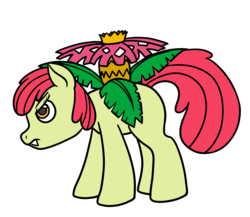 Size: 2300x2000 | Tagged: safe, artist:fantasyglow, apple bloom, hybrid, venusaur, g4, crossover, female, filly, foal, high res, pokémon, simple background, solo, transparent background
