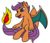 Size: 2300x2000 | Tagged: safe, artist:fantasyglow, scootaloo, charizard, hybrid, g4, crossover, female, high res, pokémon, simple background, solo, transparent background