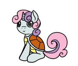 Size: 2000x1700 | Tagged: safe, artist:fantasyglow, sweetie belle, hybrid, squirtle, g4, crossover, female, pokémon, simple background, solo, transparent background
