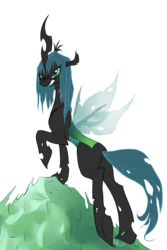 Size: 2472x3698 | Tagged: dead source, safe, artist:precosiouschild, queen chrysalis, changeling, changeling queen, g4, crown, female, high res, jewelry, regalia, solo