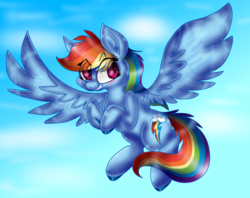 Size: 3544x2804 | Tagged: safe, artist:plaguedogs123, rainbow dash, pegasus, pony, g4, female, high res, sky, solo