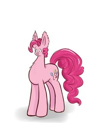 Size: 520x700 | Tagged: safe, artist:heir-of-rick, pinkie pie, earth pony, pony, g4, :u, chest fluff, faic, female, impossibly large ears, simple background, small head, solo, tiny head, white background, woll smoth, ·c·