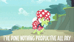 Size: 500x282 | Tagged: safe, screencap, granny smith, g4, leap of faith, animated, female, i have done nothing productive all day, male, reaction image