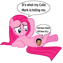 Size: 1024x1024 | Tagged: safe, edit, pinkie pie, g4, magical mystery cure, chat bubble, mark wahlberg, pinkamena diane pie, wat