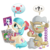 Size: 1000x1000 | Tagged: safe, artist:berrypawnch, coco pommel, mayor mare, rarity, spike, earth pony, pony, unicorn, g4, cathy weseluck, craft, dye, emoticon, eyeshadow, female, foal free press, heart, hoof hold, horn, lesbian, makeup, mare, newspaper, paper doll chain, personality swap, pictogram, scissors, ship:marshmallow coco, shipping, simple background, speech bubble, transparent background, underhoof, voice actor joke