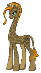 Size: 474x834 | Tagged: safe, artist:capreola, oc, oc only, oc:twiggy, giraffe, barely pony related, female, non-pony oc, pixel art, slender, solo, thin