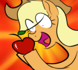 Size: 764x695 | Tagged: safe, artist:enma-darei, applejack, g4, apple, female, solo, that pony sure does love apples