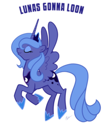 Size: 694x829 | Tagged: safe, artist:egophiliac, princess luna, g4, eyes closed, female, haters gonna hate, meme, s1 luna, simple background, solo