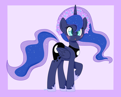 Size: 2000x1600 | Tagged: safe, artist:ashourii, princess luna, g4, female, flower, solo