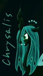 Size: 451x800 | Tagged: safe, artist:tebasaki, queen chrysalis, changeling, changeling queen, g4, female, pixiv, profile, solo