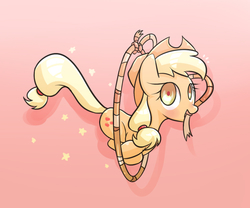 Size: 1200x1000 | Tagged: safe, artist:joycall6, applejack, g4, female, jumping, lasso, mouth hold, rope, solo