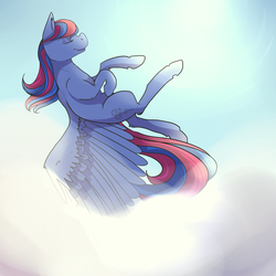Size: 3000x3000 | Tagged: safe, oc, oc only, pegasus, pony, cloud, cloudy, flying, solo