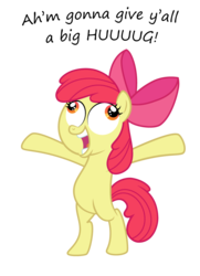 Size: 763x1054 | Tagged: safe, artist:danleman14, apple bloom, earth pony, pony, g4, derp, female, filly, foal, free hugs, simple background, solo, transparent background