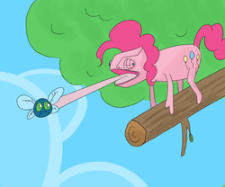 Size: 1200x1000 | Tagged: dead source, safe, artist:milkman213, pinkie pie, chameleon, parasprite, g4, species swap