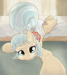 Size: 1043x1169 | Tagged: safe, artist:asdfasfasda, coco pommel, g4, cocobetes, cute, diaper, female, non-baby in diaper, solo