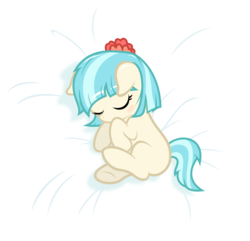 Size: 1287x1240 | Tagged: safe, artist:godoffury, artist:punzil504, coco pommel, earth pony, pony, g4, baby, baby pony, blushing, cocobetes, cute, diabetes, eyes closed, female, filly, foal, on side, simple background, sleeping, solo, transparent background, vector, weapons-grade cute, younger