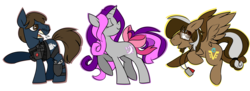 Size: 5500x2000 | Tagged: safe, artist:scribblerex, oc, oc only, earth pony, pegasus, pony, unicorn, female, gun, male