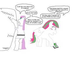 Size: 1800x1400 | Tagged: safe, artist:nope., blossomforth, lyra heartstrings, maud pie, tom, oc, oc:anon, g4, 1000 hours in ms paint, anonymous, ms paint, rock