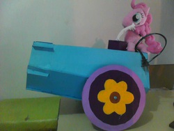 Size: 640x480 | Tagged: artist needed, safe, pinkie pie, g4, irl, party cannon, photo, plushie, sculpture, solo