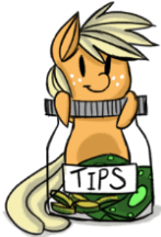 Size: 147x216 | Tagged: safe, artist:fauxsquared, applejack, g4, appletini, female, solo, tip jar