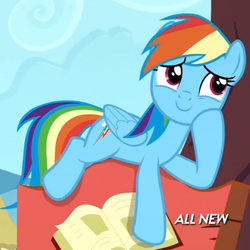 Size: 806x806 | Tagged: safe, screencap, rainbow dash, pegasus, pony, g4, testing testing 1-2-3, cute, dashabetes, female, mare, smiling, solo