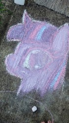 Size: 722x1280 | Tagged: safe, artist:satohai, twilight sparkle, g4, chalk, chalk drawing, irl, photo, solo, traditional art