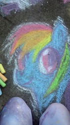 Size: 722x1280 | Tagged: safe, artist:satohai, rainbow dash, g4, chalk, chalk drawing, female, solo