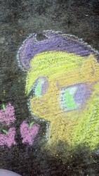 Size: 722x1280 | Tagged: safe, artist:satohai, applejack, g4, chalk, chalk drawing, female, solo