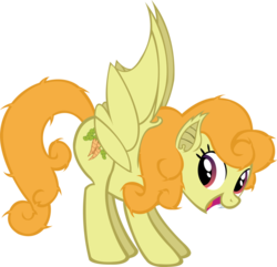 Size: 909x878 | Tagged: safe, artist:fluttershy750, carrot top, golden harvest, bat pony, pony, g4, carrotbat, female, race swap, simple background, solo, transparent background, vector