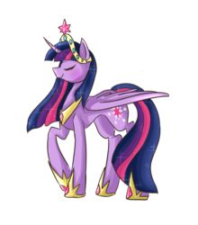 Size: 1024x1164 | Tagged: safe, artist:candywater, twilight sparkle, alicorn, pony, g4, adult, big crown thingy, element of magic, eyes closed, female, hoof shoes, jewelry, mare, older, peytral, regalia, simple background, solo, transparent background, twilight sparkle (alicorn), ultimate twilight