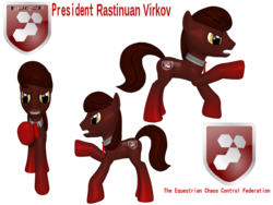 Size: 1600x1200 | Tagged: safe, artist:mlp-jolt, oc, oc only, oc:rastinuan virkov, 3d, equestria united chaos control federation, logo, solo