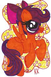 Size: 1095x1651 | Tagged: safe, artist:krazykari, scootaloo, g4, bow, female, solo, traditional art