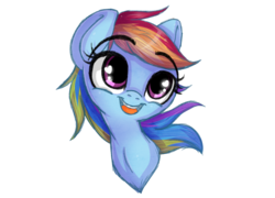 Size: 2500x1800 | Tagged: safe, artist:pastelflakes, rainbow dash, g4, cute, dashabetes, female, heart, open mouth, portrait, smiling, solo