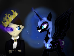 Size: 1024x768 | Tagged: artist needed, safe, nightmare moon, g4, crown, scout (tf2), team fortress 2