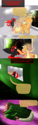 Size: 492x1625 | Tagged: safe, artist:firefanatic, applejack, oc, oc:redblak, g4, boop, planet, spaceship, stars, stop watches with legs, sun