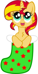 Size: 3000x5923 | Tagged: safe, artist:scourge707, sunset shimmer, pony, unicorn, g4, chest fluff, christmas stocking, female, fluffy, solo