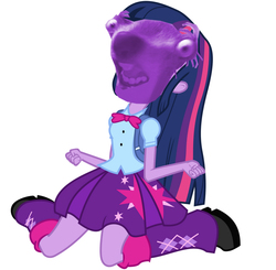 Size: 971x951 | Tagged: safe, twilight sparkle, equestria girls, g4, bad edit, exploitable meme, meme, simple background, twiscream, white background