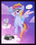 Size: 1349x1707 | Tagged: safe, artist:autumn-dreamscape, oc, oc only, oc:glittering cloud, pegasus, pony, rabbit, animal, cloud, cloudy, female, flying, mare, radio, solo