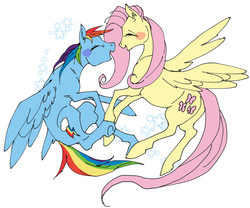 Size: 600x500 | Tagged: safe, artist:pasikon, fluttershy, rainbow dash, g4