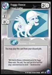 Size: 361x519 | Tagged: safe, foggy fleece, pegasus, pony, g4, canterlot nights, ccg, elderly, enterplay, mlp trading card game, weather factory uniform